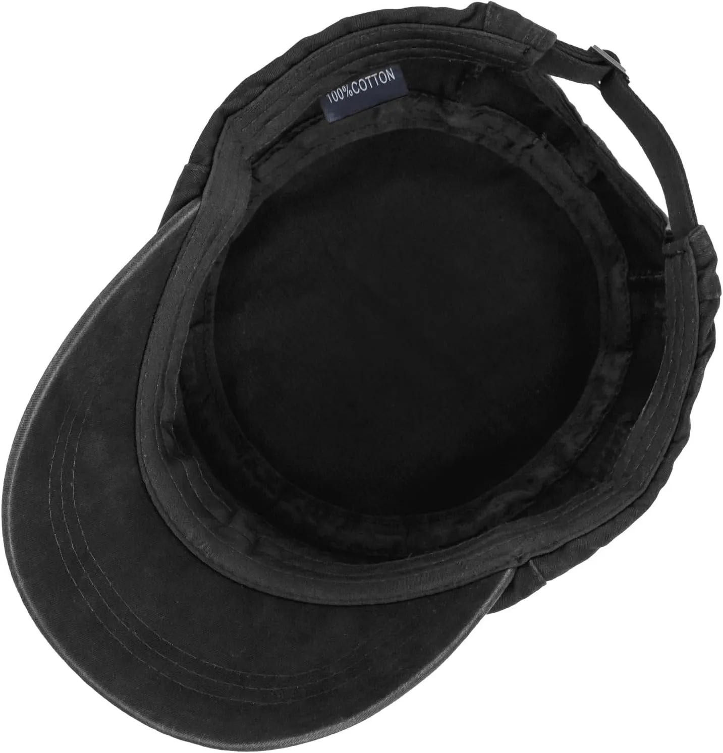Military Hats for Men - Washed Cotton Military Caps Cadet Army Cap Vintage Adjustable Flat Top Cap