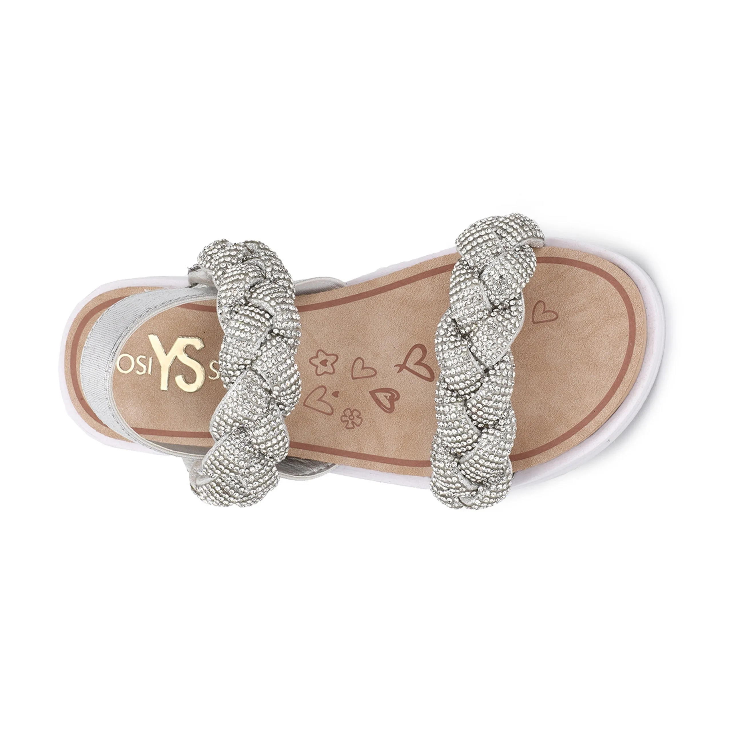 Miss Bradie Glam Sandal in Silver - Kids From Yosi Samra