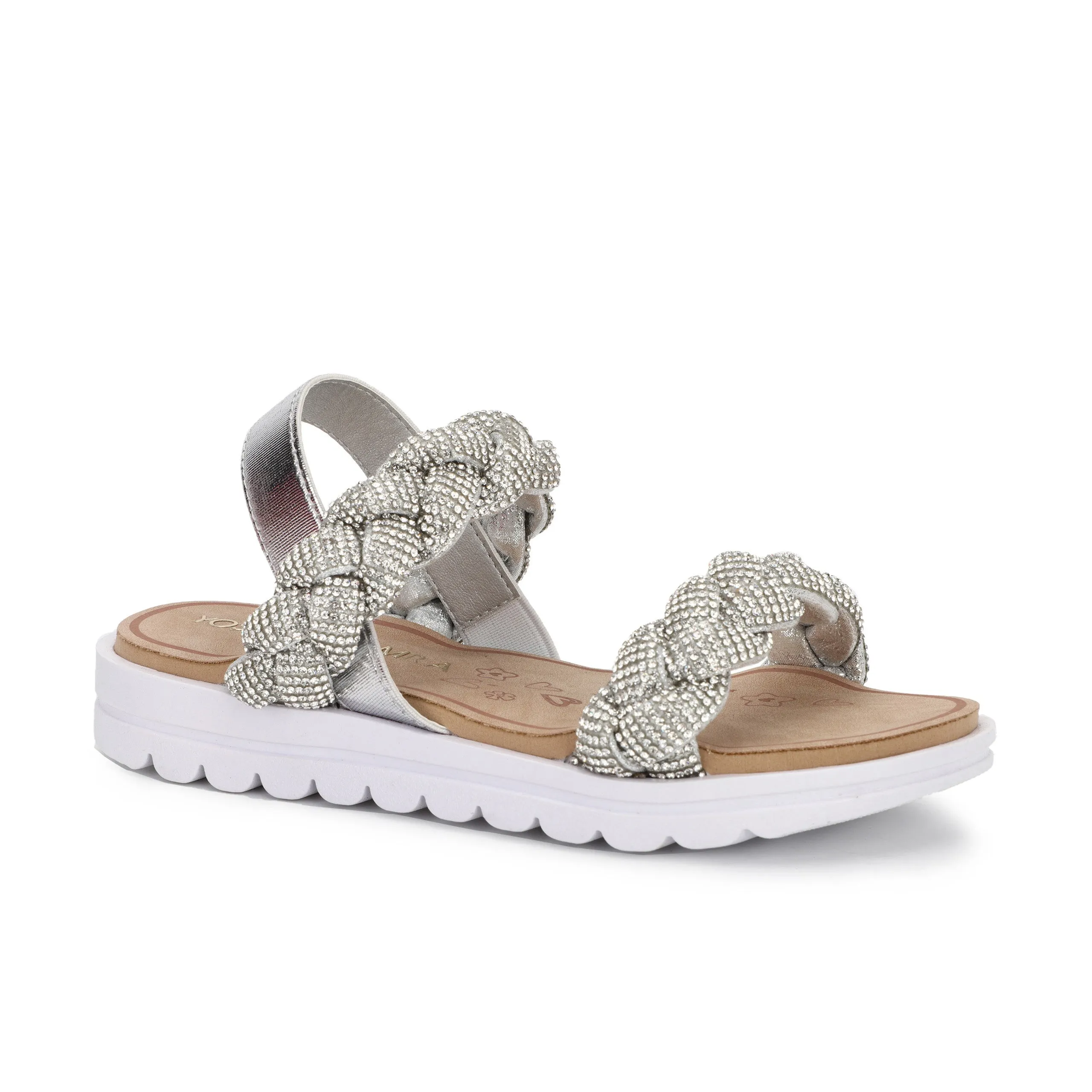 Miss Bradie Glam Sandal in Silver - Kids From Yosi Samra