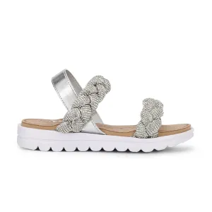 Miss Bradie Glam Sandal in Silver - Kids From Yosi Samra