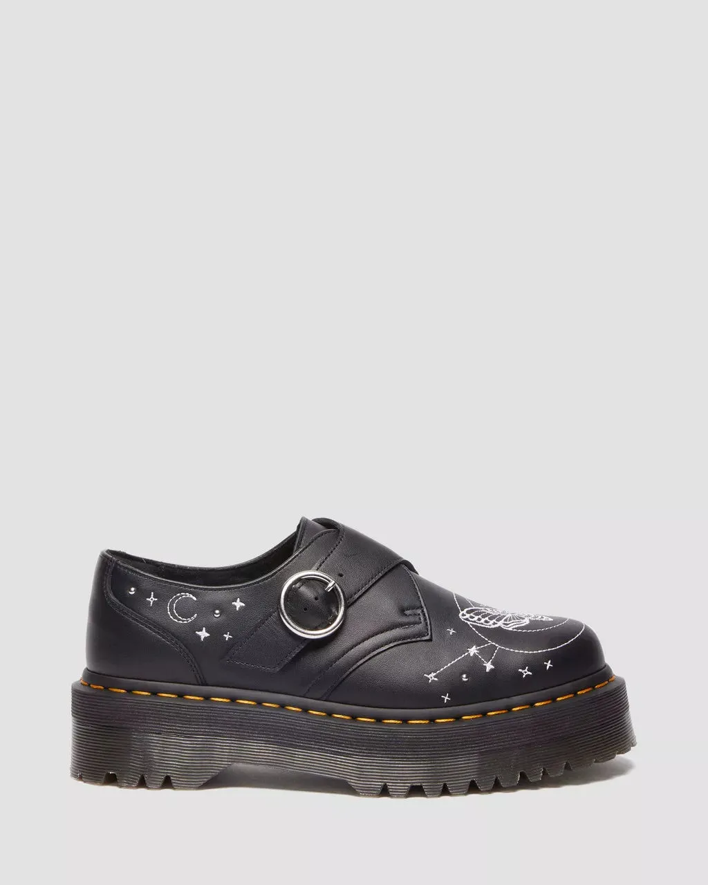 Monk Celestial Moth Leather Platform Shoes