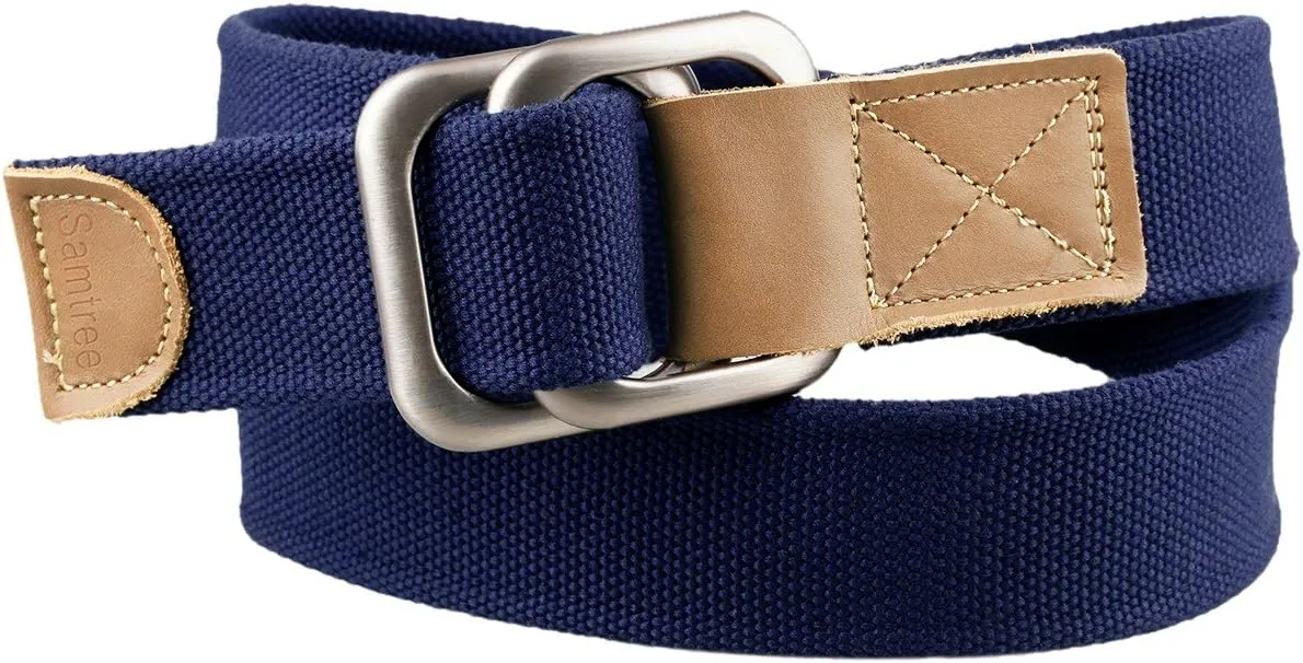 moonsix Canvas Belts for Men Women,Solid Color Casual D Ring Webbing Belt