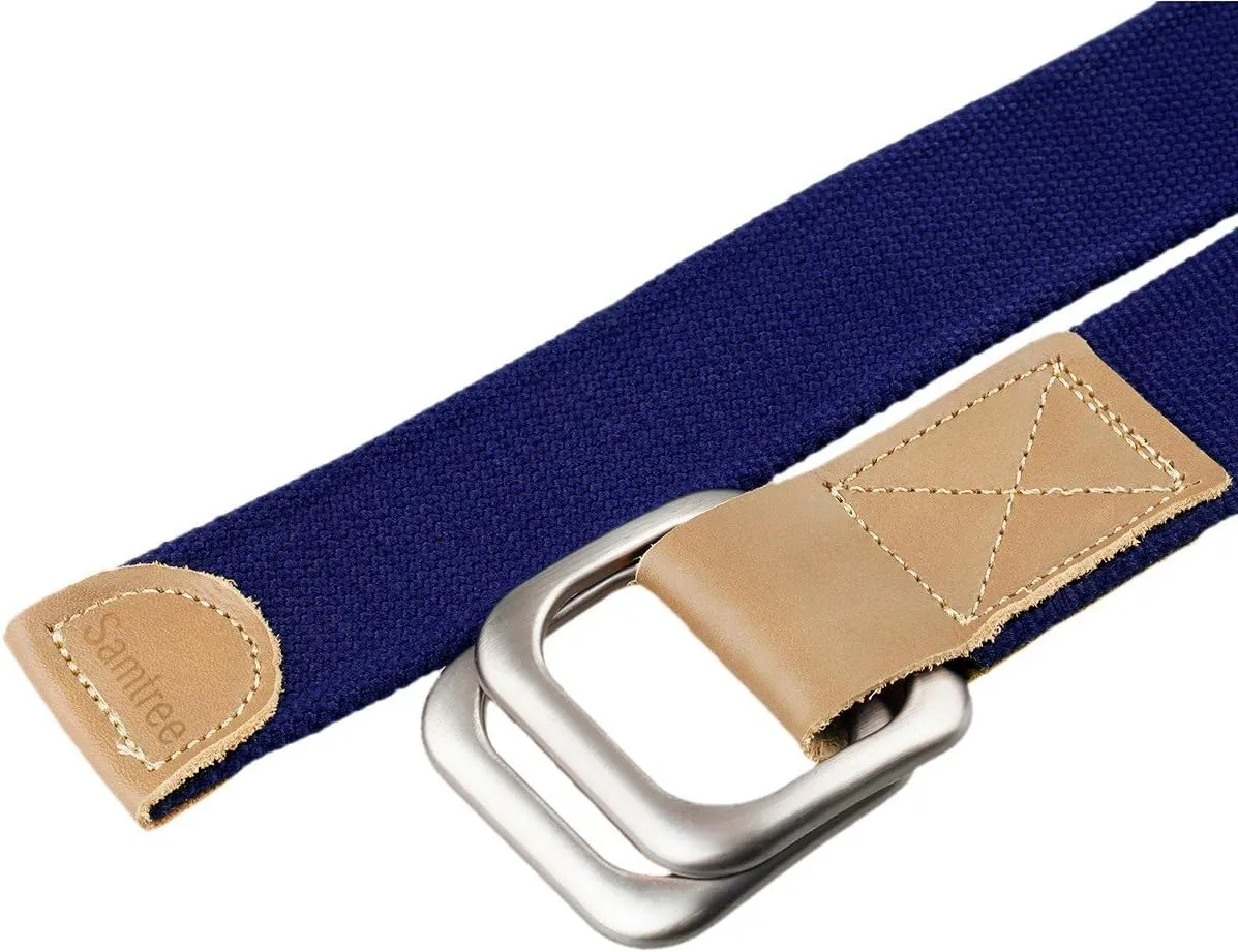 moonsix Canvas Belts for Men Women,Solid Color Casual D Ring Webbing Belt
