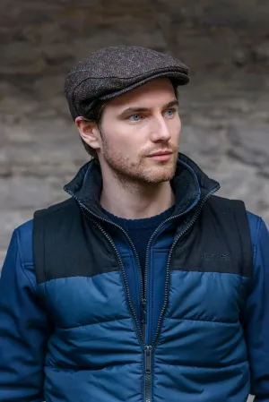 Mucros Weavers Irish Flat Cap Men Trinity Tweed Hat Driving Cap Made in Ireland (US, Alpha, Small, Brown)
