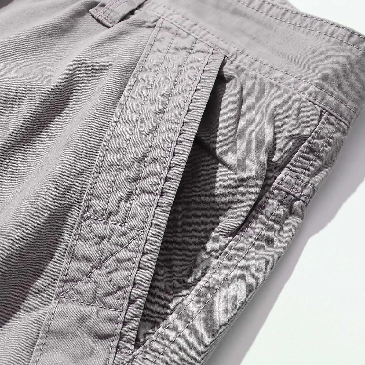 Muscularfit Mens Cotton Shorts Flat-Front Cotton Multi Pockets Cargo Short Solid Buckle Zipper Fashion Utility Tooling Shorts