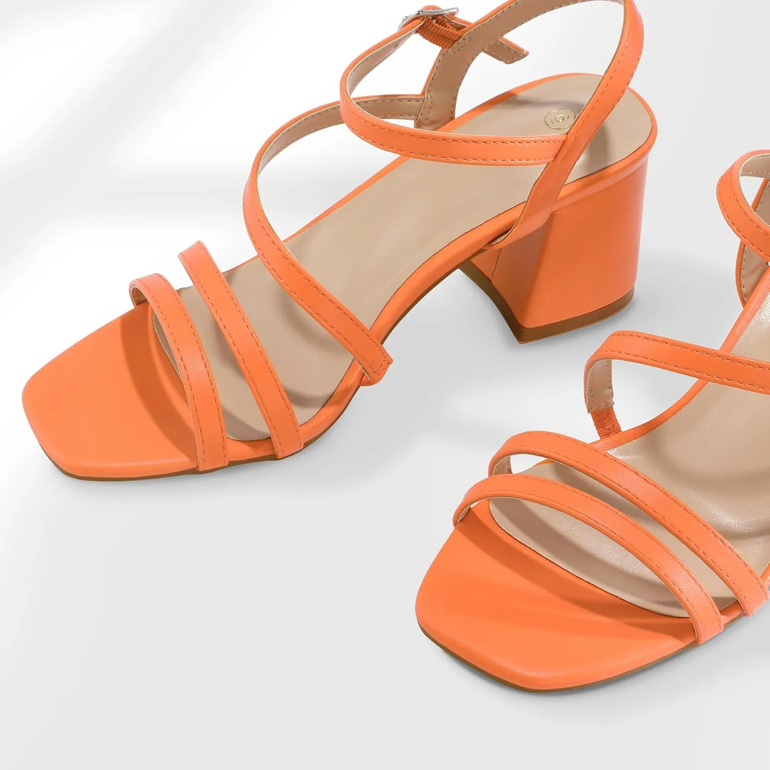 mysoft Women's Strappy Low Chunky Block Heel Sandals Open Toe Dress Shoes