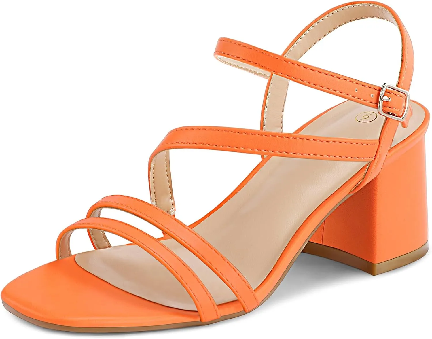 mysoft Women's Strappy Low Chunky Block Heel Sandals Open Toe Dress Shoes