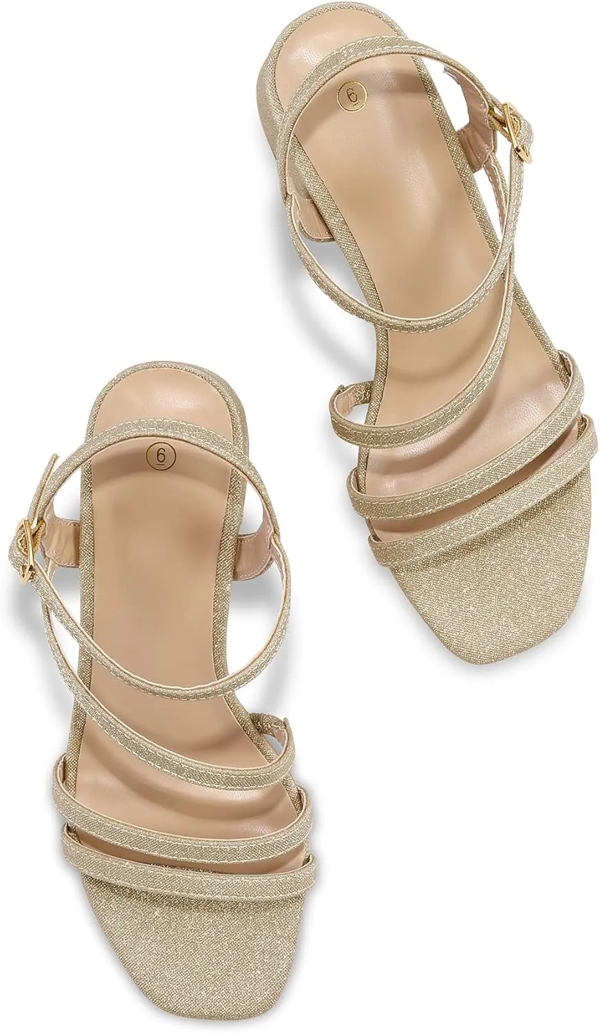 mysoft Women's Strappy Low Chunky Block Heel Sandals Open Toe Dress Shoes