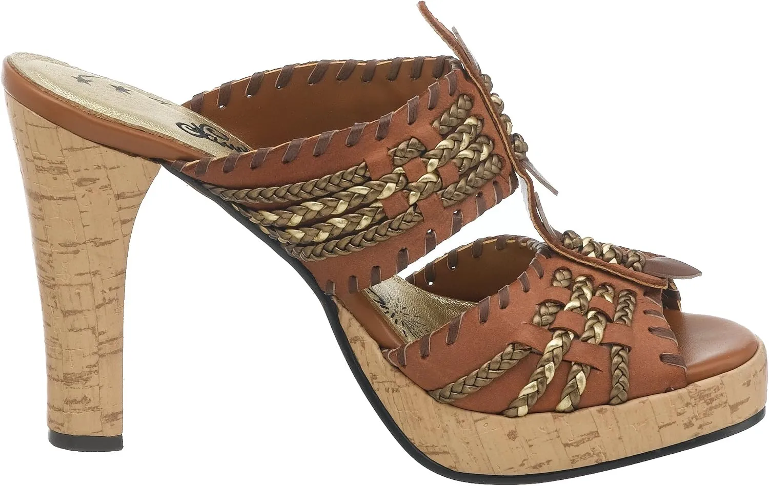 Naughty Monkey Women's Gold Card Cork Platform Sandal