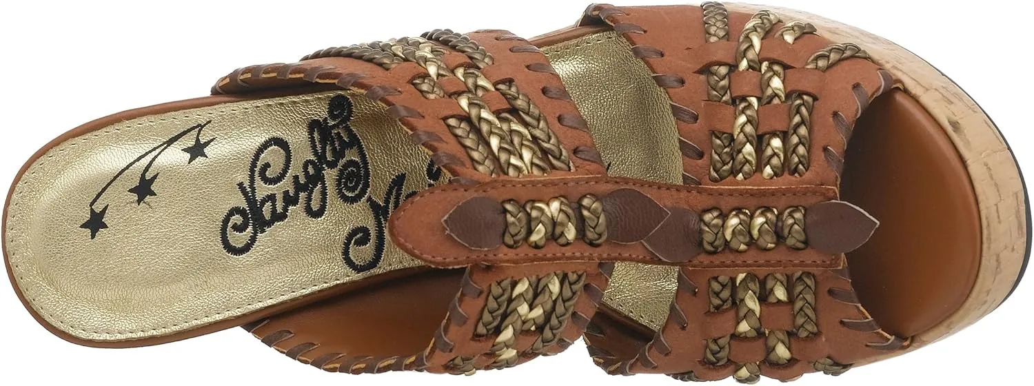 Naughty Monkey Women's Gold Card Cork Platform Sandal