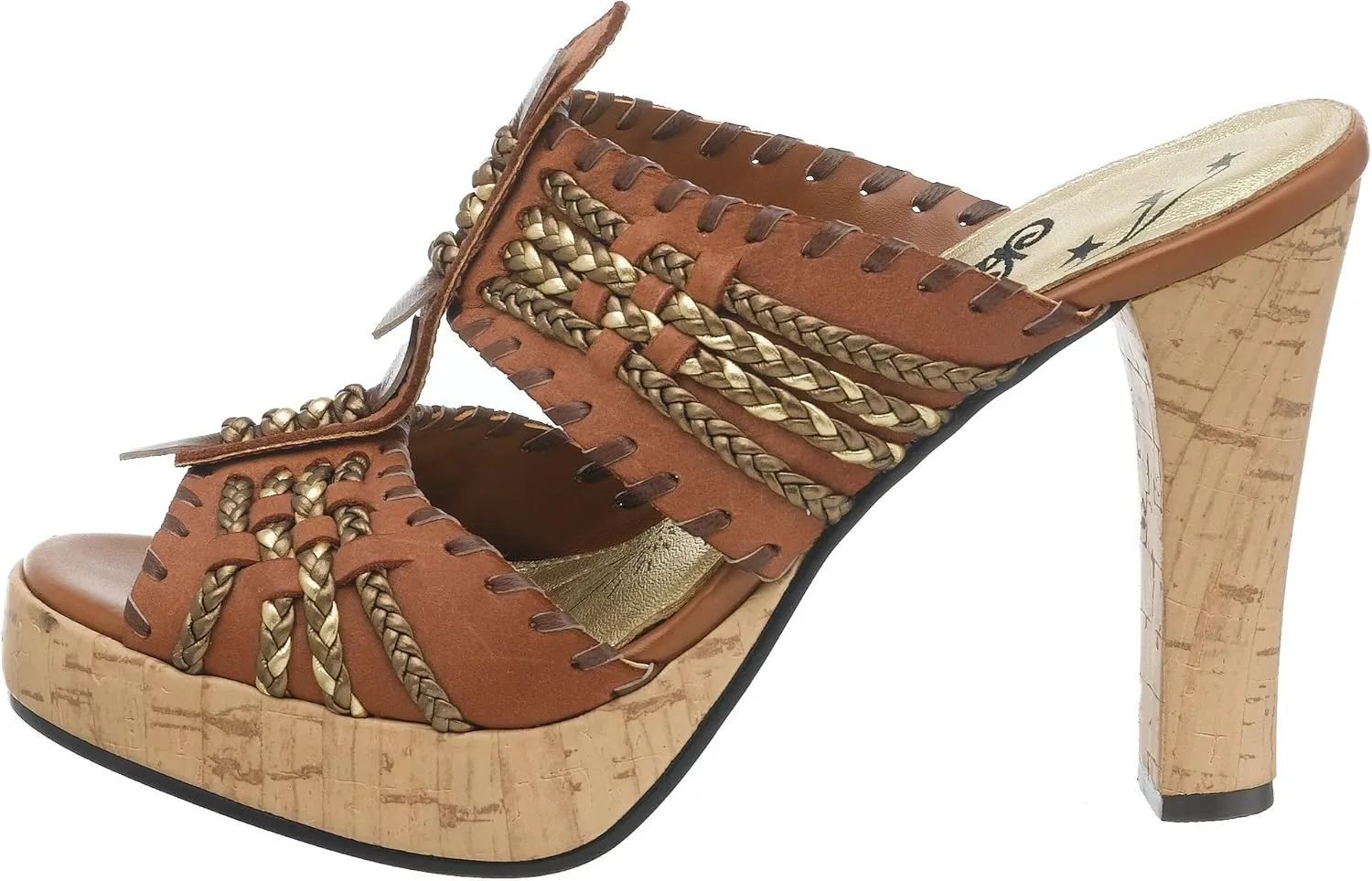 Naughty Monkey Women's Gold Card Cork Platform Sandal
