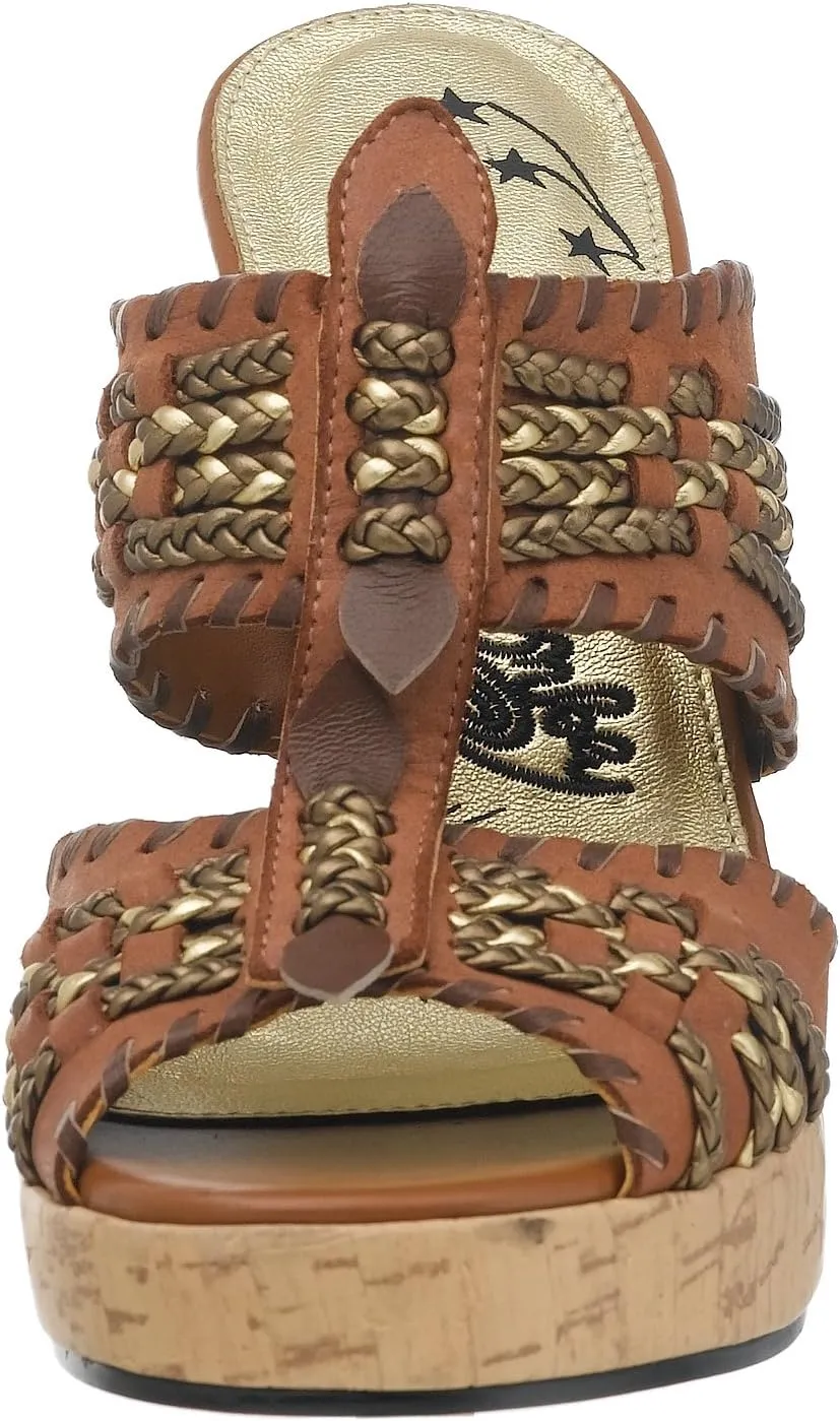 Naughty Monkey Women's Gold Card Cork Platform Sandal