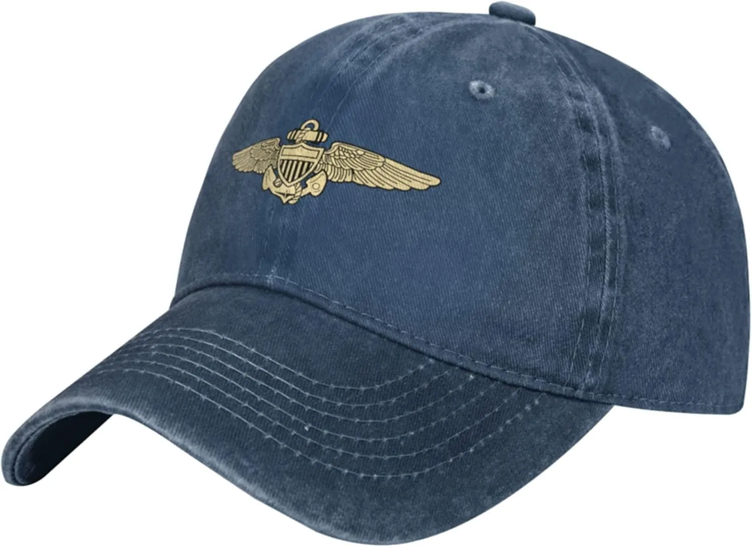 Naval Aviator Pilot Wings Hat Adjustable Cowboy Baseball Cap for Men Women Trucker Cap Navy Blue