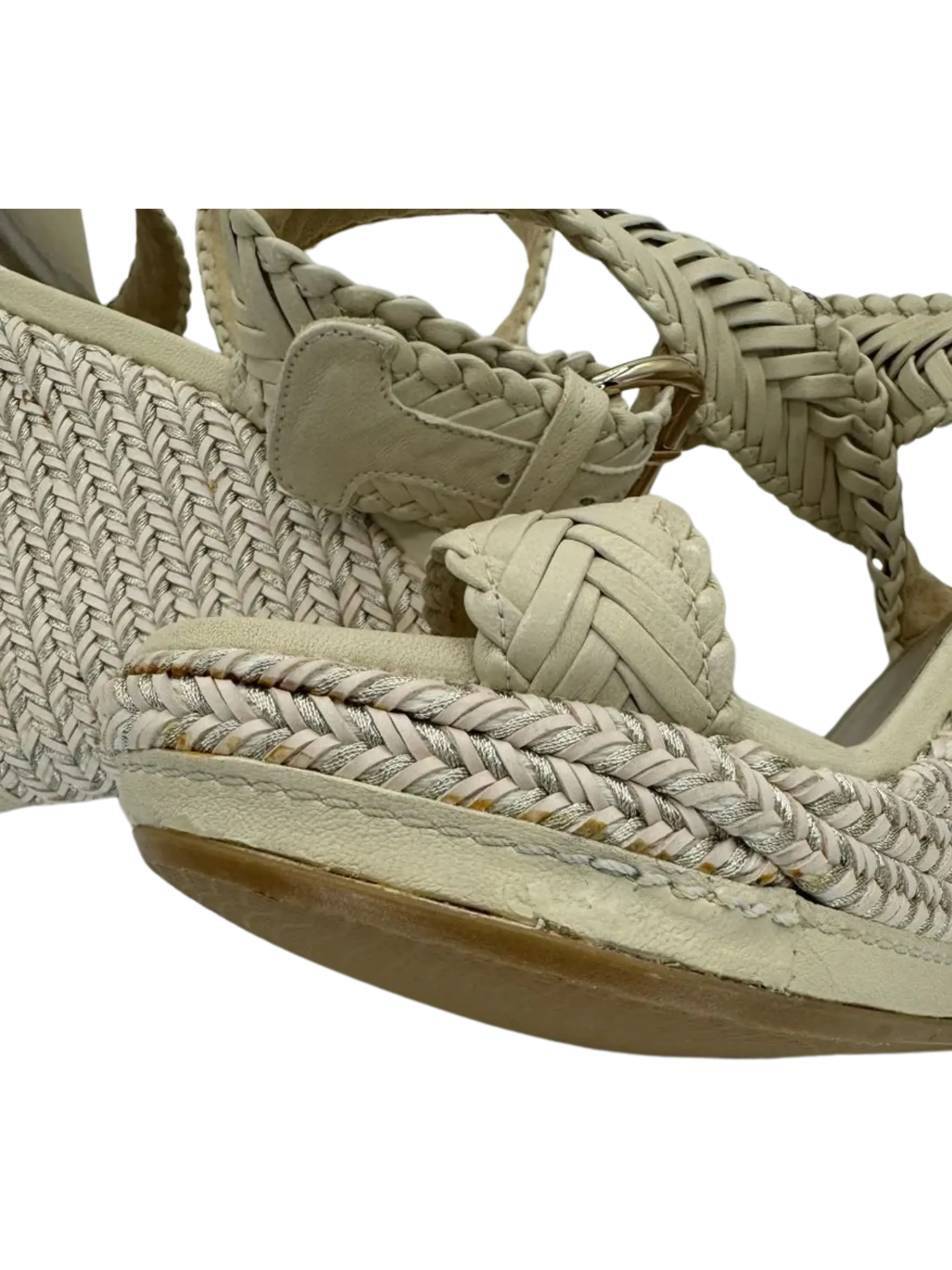 *NEW* Stuart Weitzman Elixir Braided Leather Wedge Sandal