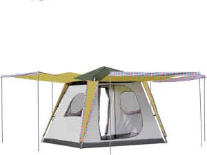 NIEH Outdoor Beach Tent Large Tent with Full Automatic Quick-Opening Entrance Hall Large Space Anti-Storm Space for 5-8 People Double-Layer Sun Protection