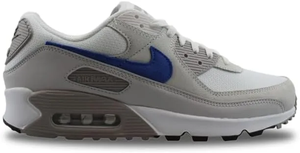 Nike Air Max 90 Men's Shoes (DM0029-110, White/College Grey/Summit White/Racer Blue) Size 12.5