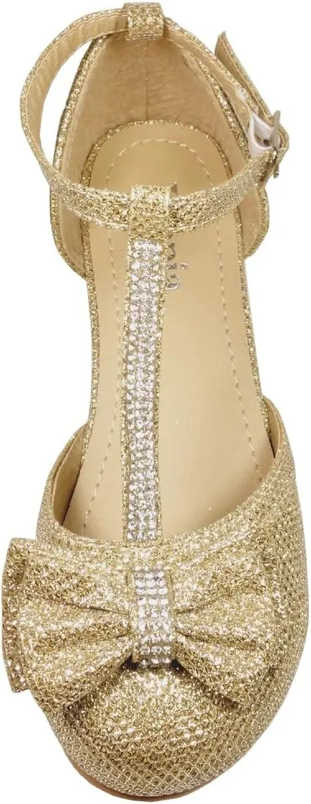 Nova Utopia Toddler Little Girls Low Medium Heel Dress Sandal Flower Girl Shoes (size 9-4)