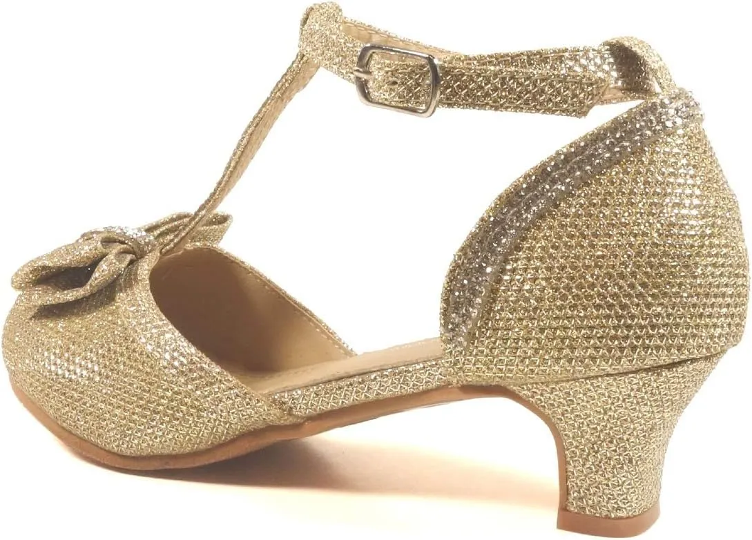 Nova Utopia Toddler Little Girls Low Medium Heel Dress Sandal Flower Girl Shoes (size 9-4)