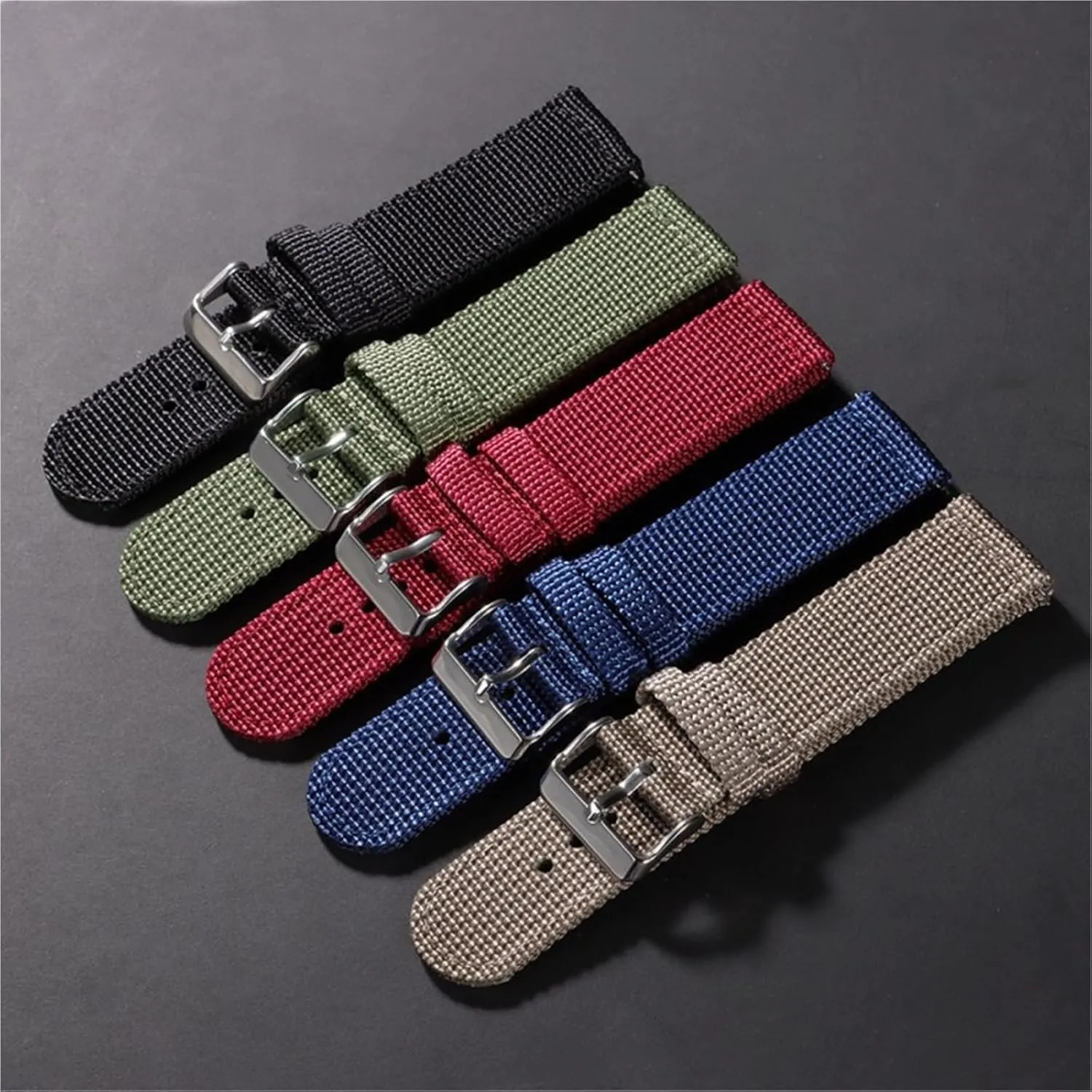 Nylon Canvas Watch Strap 20mm 22mm 24mm Quick Release Watch Band Men Women Universal Sport Bracelet Watchband