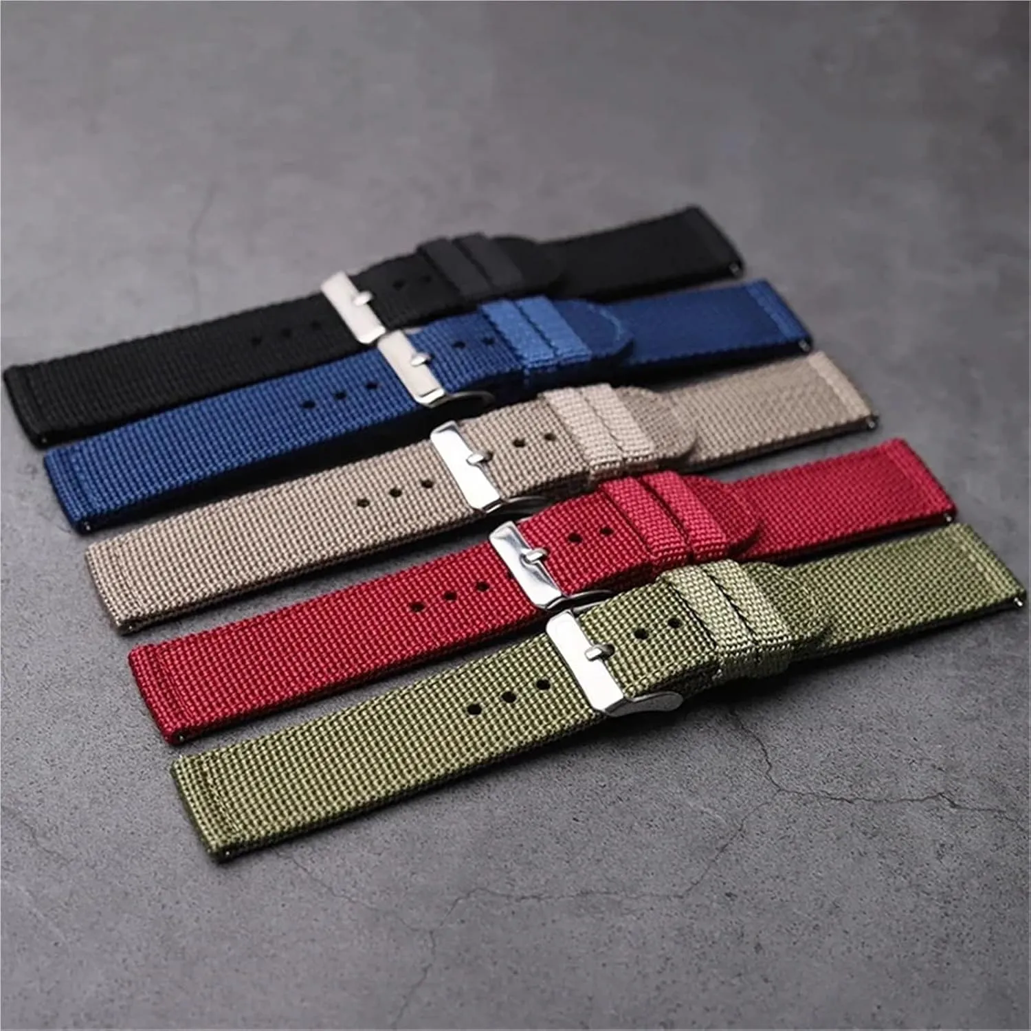 Nylon Canvas Watch Strap 20mm 22mm 24mm Quick Release Watch Band Men Women Universal Sport Bracelet Watchband