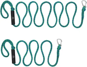 Obcursco PWC Boat Dock Lines 1/2"x (7ft & 14ft), Jet Ski Mooring Tie Pontoon Accessories for Waverunner, Kayak Tow Line With 316 Stainless Steel Clip (Green/Blue)