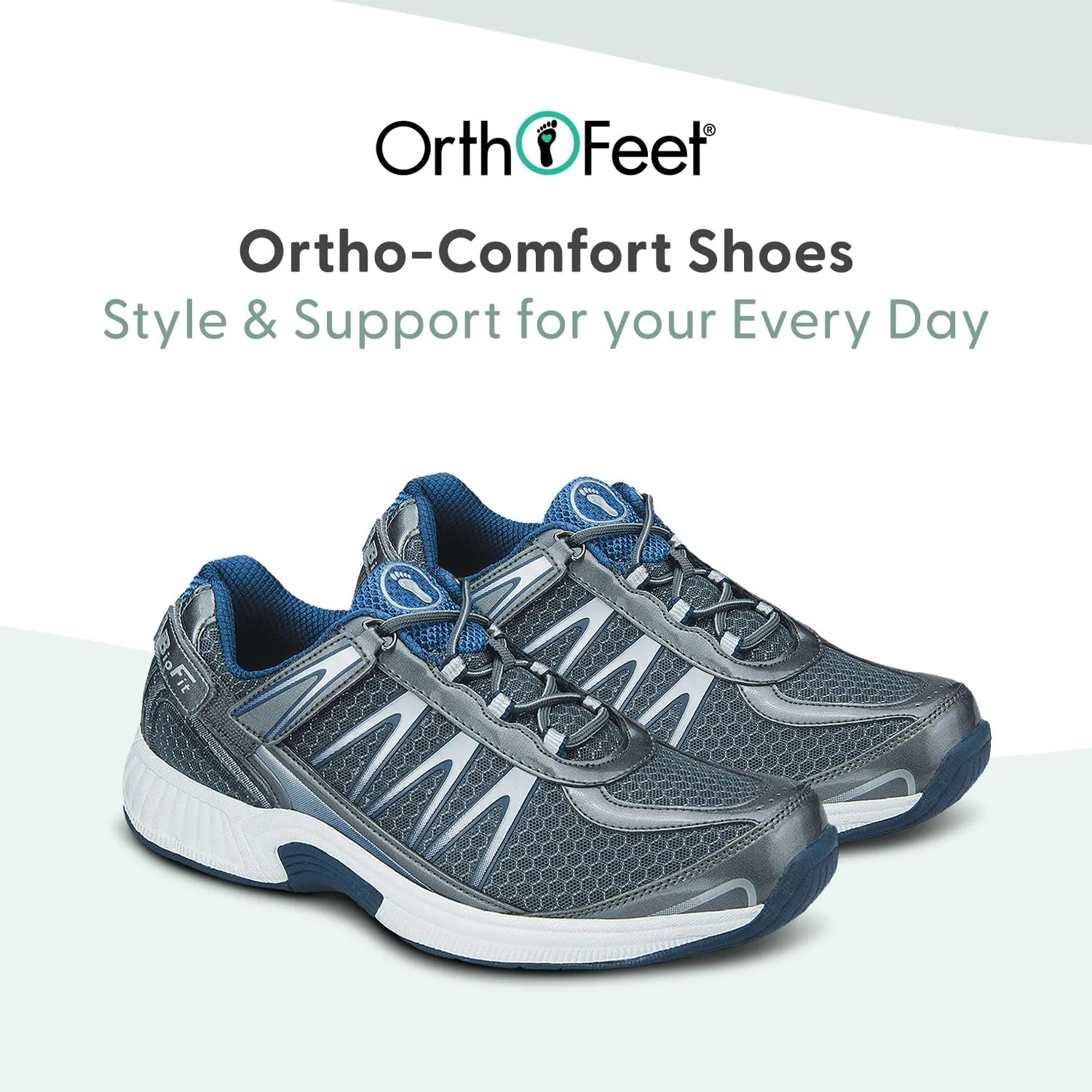 Orthofeet Men's Orthopedic Knit Sprint Tie-Less Sneakers