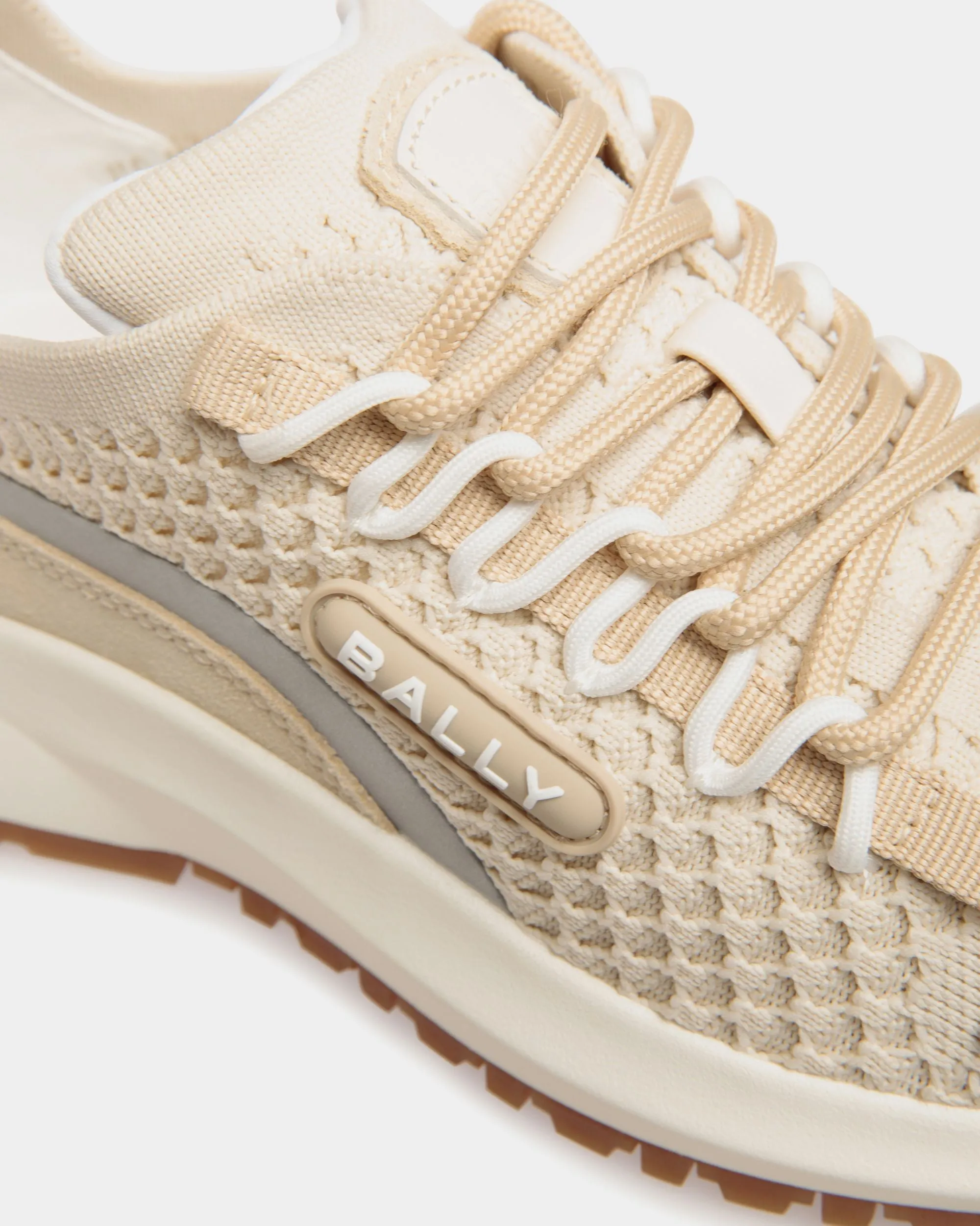 Outline Sneaker in Ivory and Champagne Knit