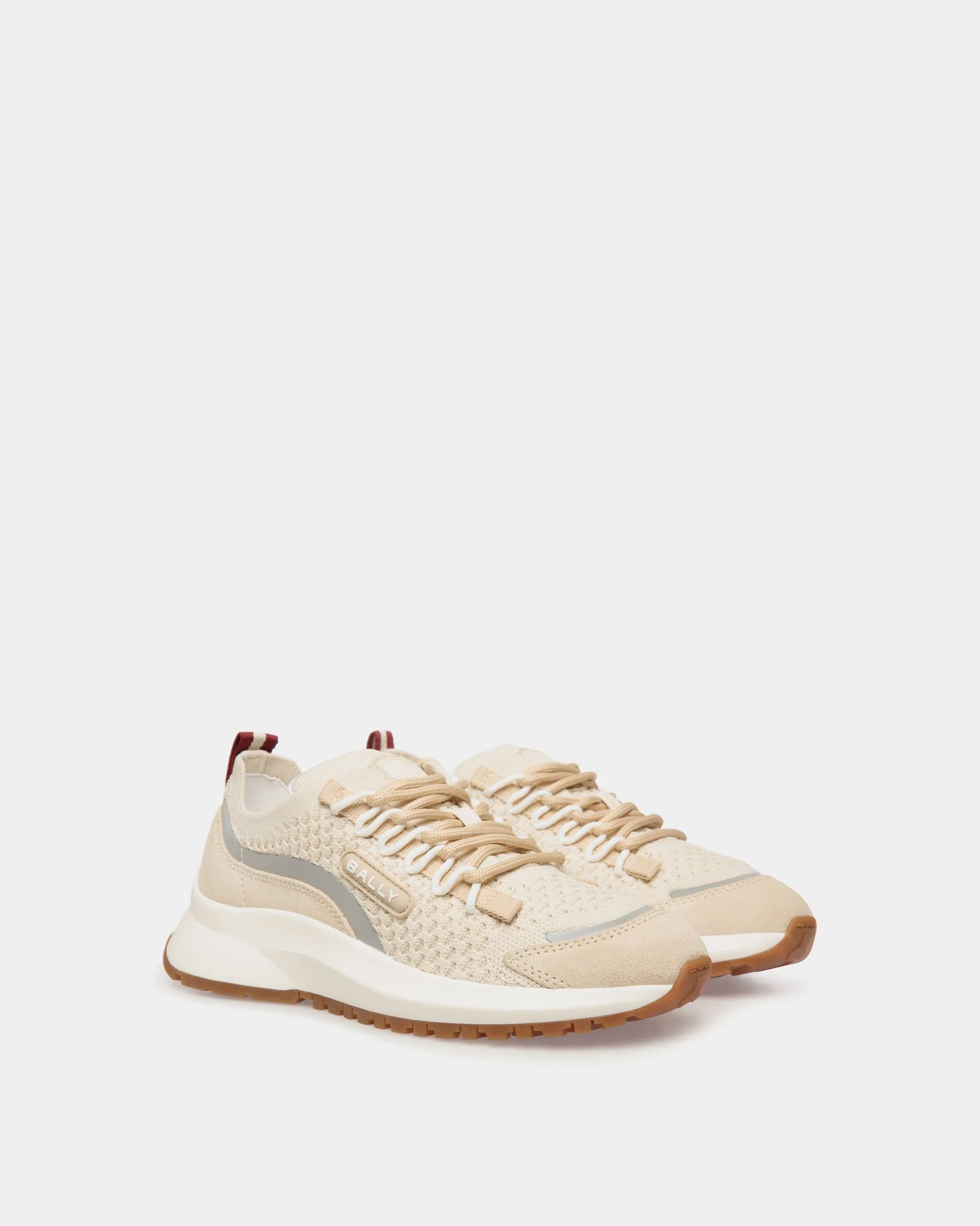 Outline Sneaker in Ivory and Champagne Knit