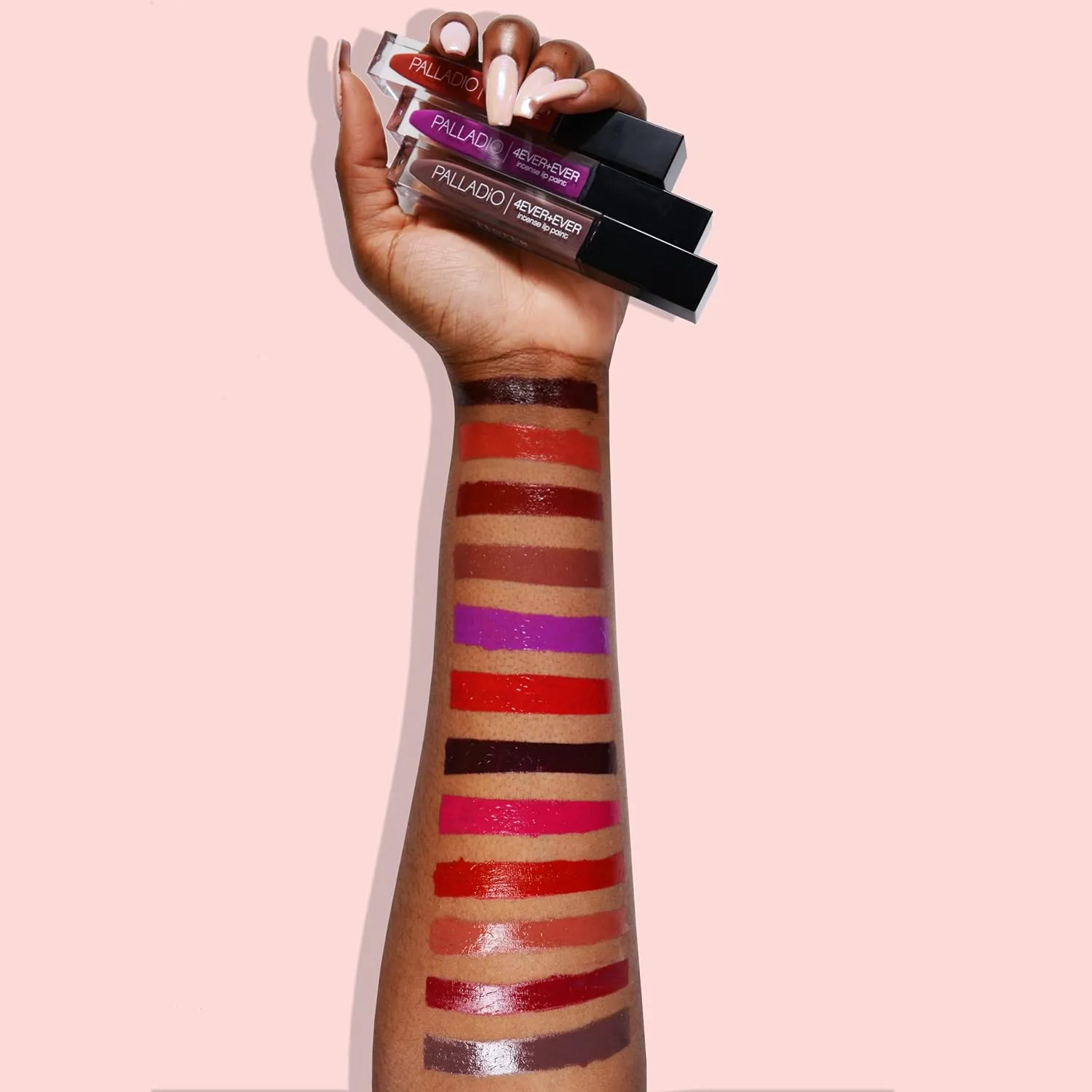 Palladio 4 Ever   Ever Intense Lip Paint, Liquid Lipstick, High Pigmented Lip Gloss, High Shine Vinyl Finish, Rich Color Coverage, Moisturizes Lips, Doe Foot Wand Applicator, déjà vu