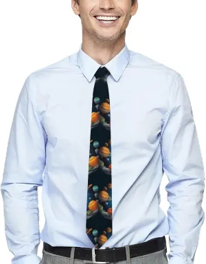 Personalized Men's Ties,Outer Space Rocket Astronaut Print Necktie,ties Is Suitable for Work,birthdays,weddings,parties Etc