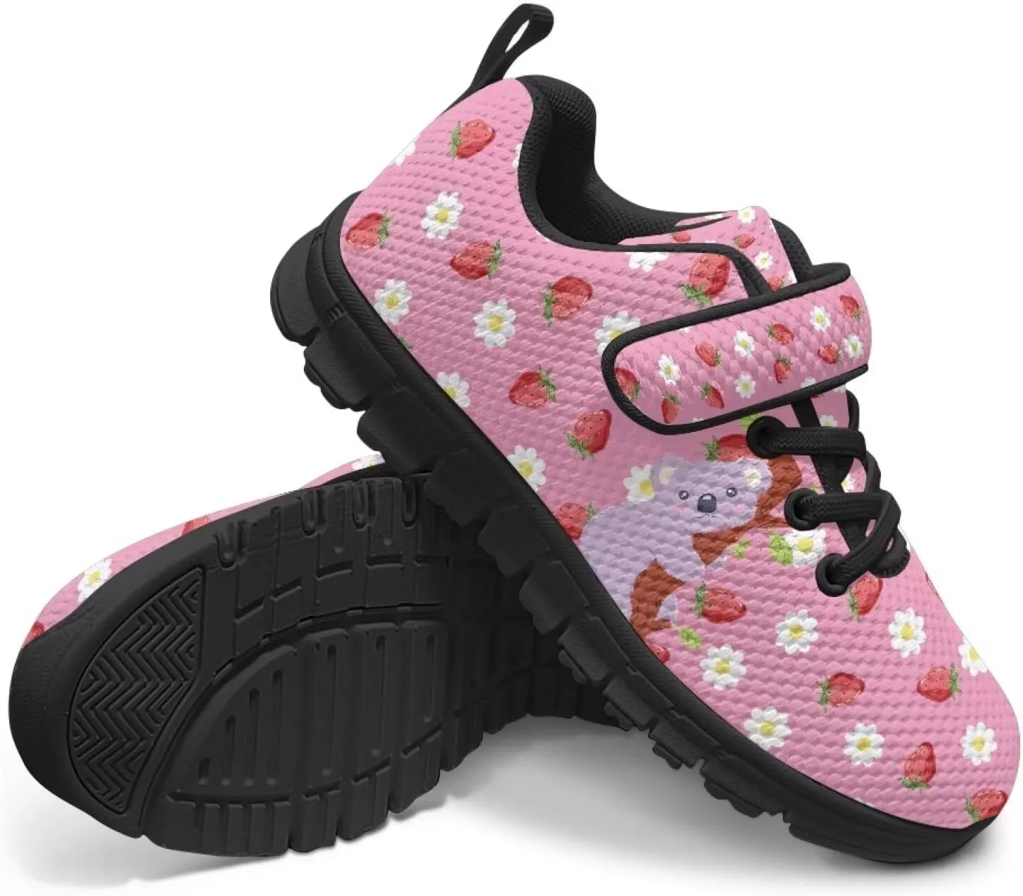 Pink Sneakers for Girls Athletic Sport Lace-Up Kids Tennis Shoes