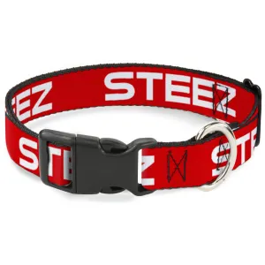 Plastic Clip Collar - STEEZ Flat Red/White