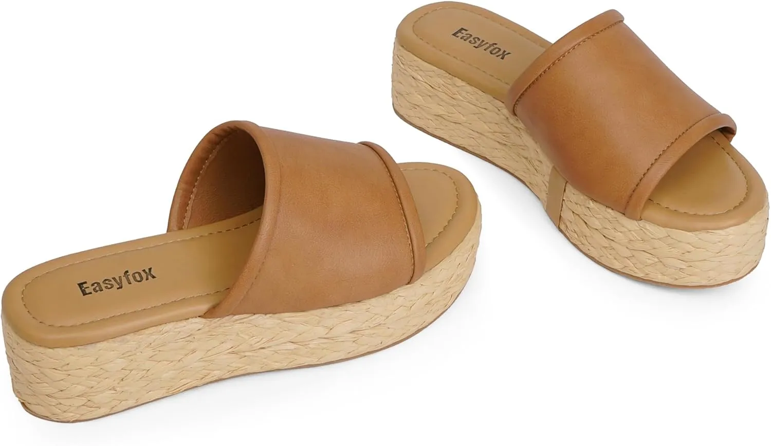 Platform Sandals Women Braided Sandals Slip on Wedge Sandal Summer Beach Wedge Dressy Sandal