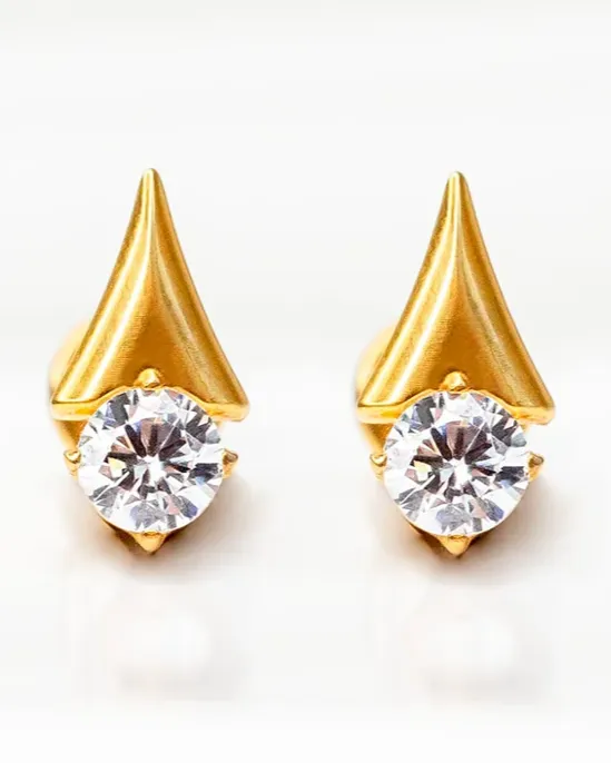Pointed Gem Flat Back Earrings