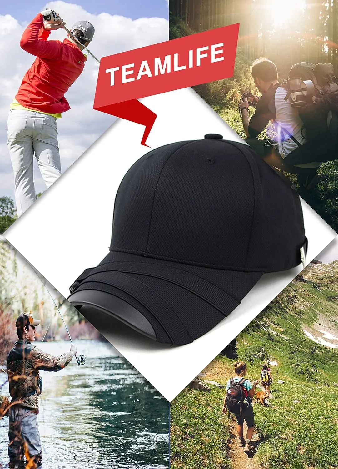 POPKORS Teamlife Max Cool Air Ventilation Mesh Back Performance Sport Outdoor Baseball Cap Hat for Man Women