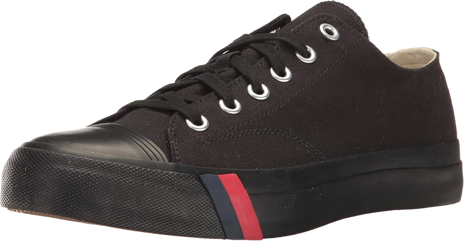 PRO-Keds Men's Royal Lo Lace Up Fashion Sneaker, Black/Black Canvas, 6.5