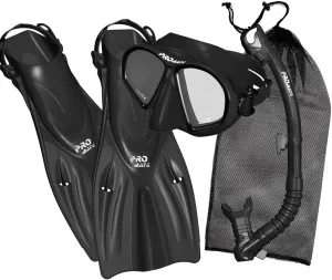 Promate Snorkel Set Snorkeling fins mask and Dry Snorkel Gear Bag Set for Adult Youth Snorkeling Set