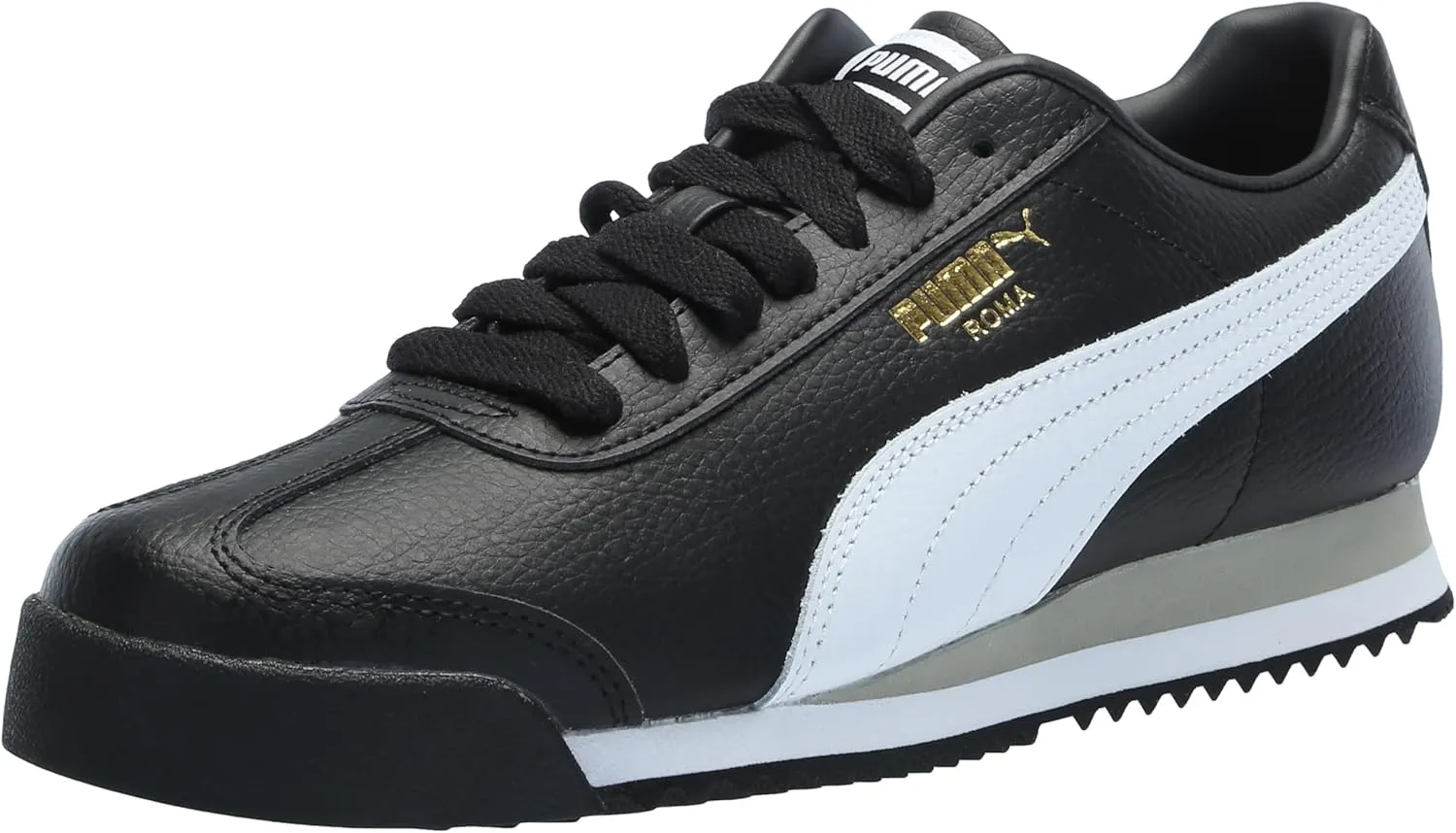 PUMA Women's Roma Shoes, 24 Black-White-Smokey Gray, 6, 6