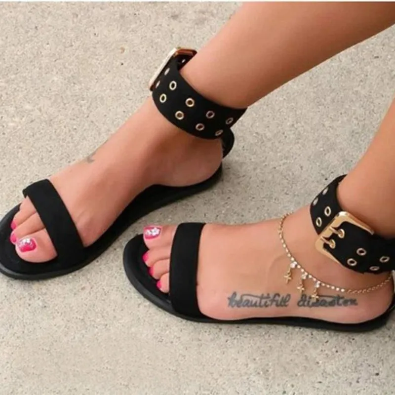 PVC Sandals Women Transparent Flats Shoes Large Size Female Clear Jelly Shoes Ladies Roman Beach Sandalias Mujer