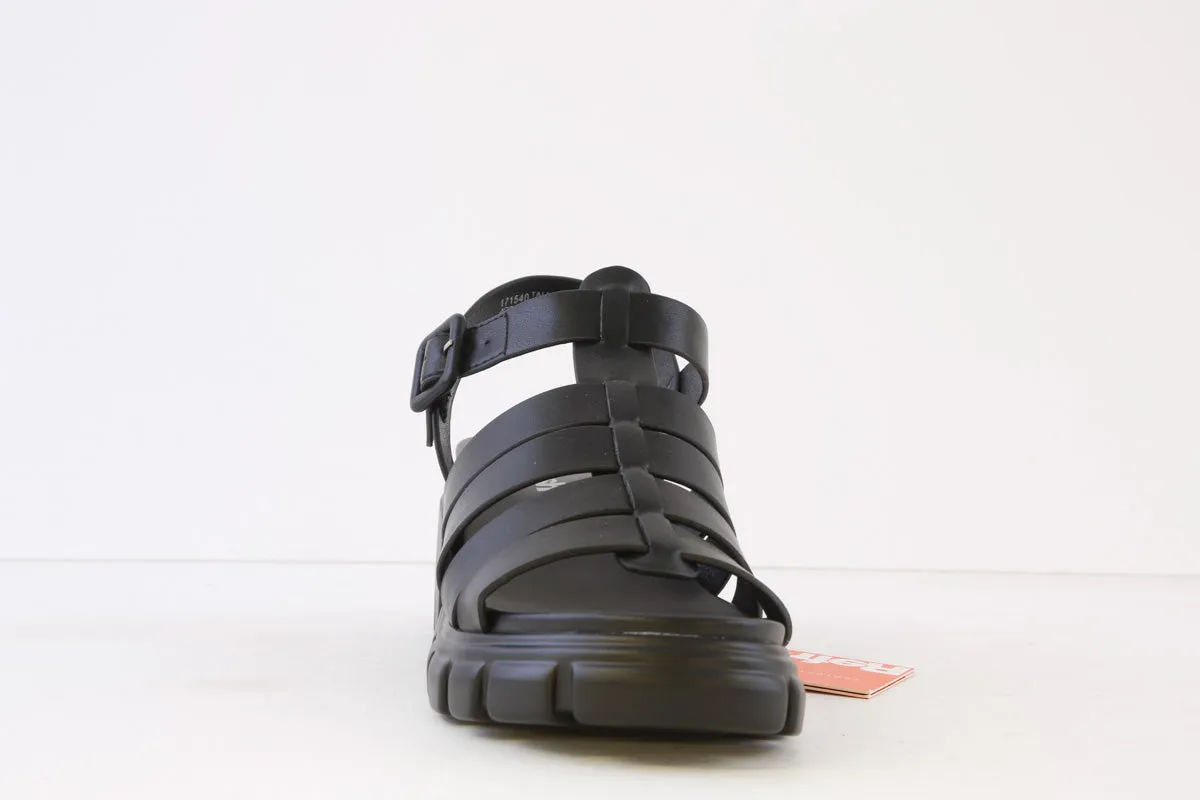 REFRESH - 171540 LOW BLOCK HEEL T-BAR SANDAL - BLACK