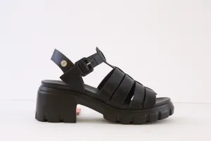 REFRESH - 171540 LOW BLOCK HEEL T-BAR SANDAL - BLACK
