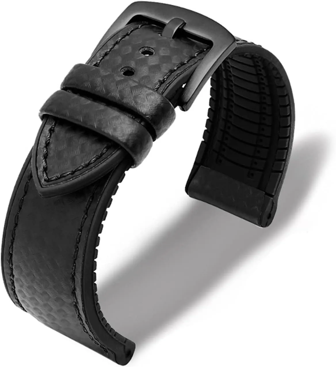 RHAIYAN 18mm 20mm 22mm 24mm Premium-Grade Waterproof Silicone Watch Strap Men Women Rubber Wrist Band Bracelet Accessories Compatible With Omega Specific ( Color : Black-black black , Size : 22mm )