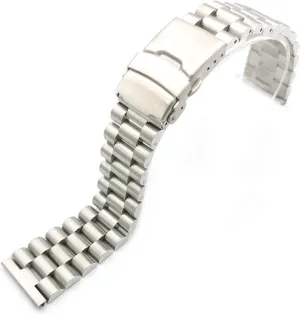 RHAIYAN 20mm 22mm Solid Stainless Steel Watch Band Men Women Metal Folding Buckle Bracelet Accessories Compatible with Seiko Watch Strap Specific (Color : 3a-Silver, Size : 20mm)