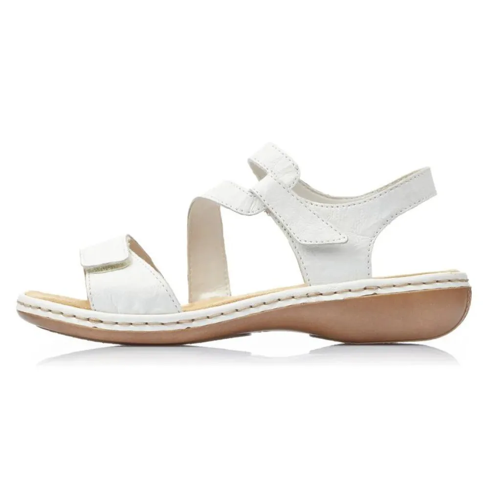 Rieker Regina C7 White Leather Sandal (Women's)