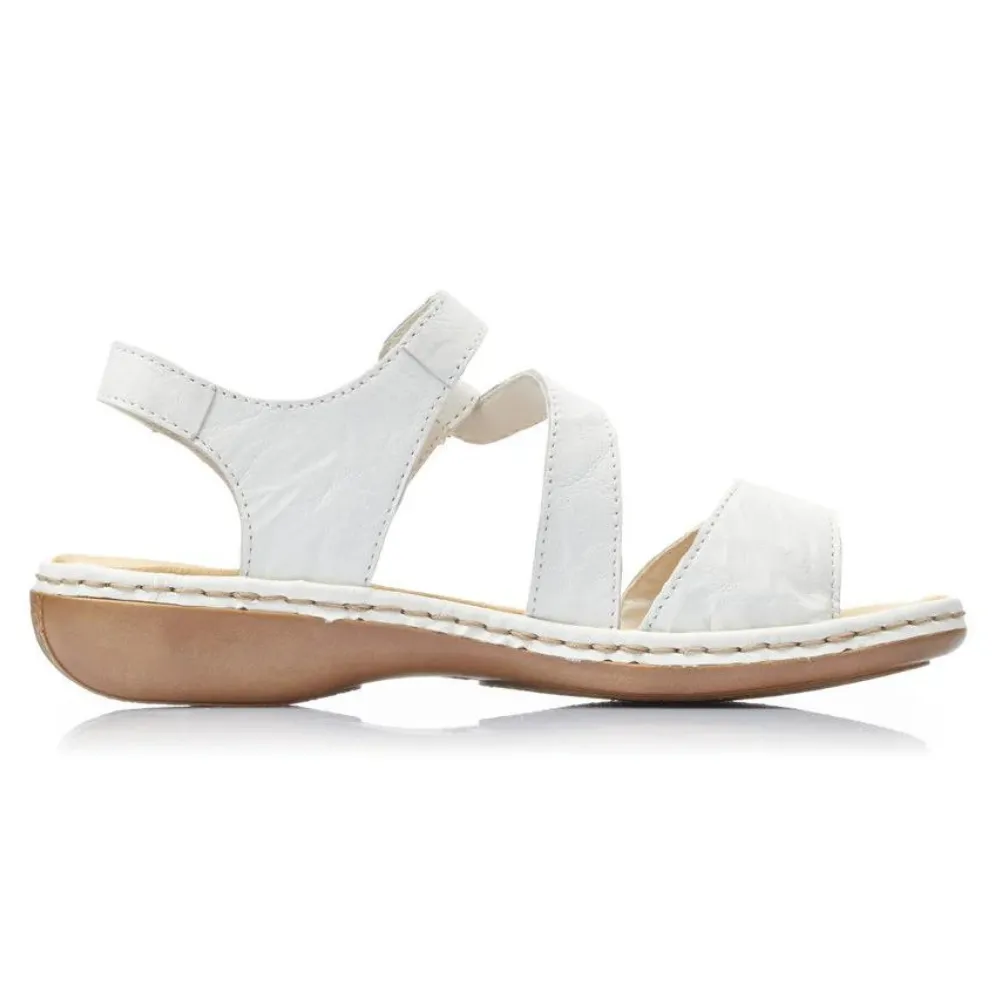 Rieker Regina C7 White Leather Sandal (Women's)