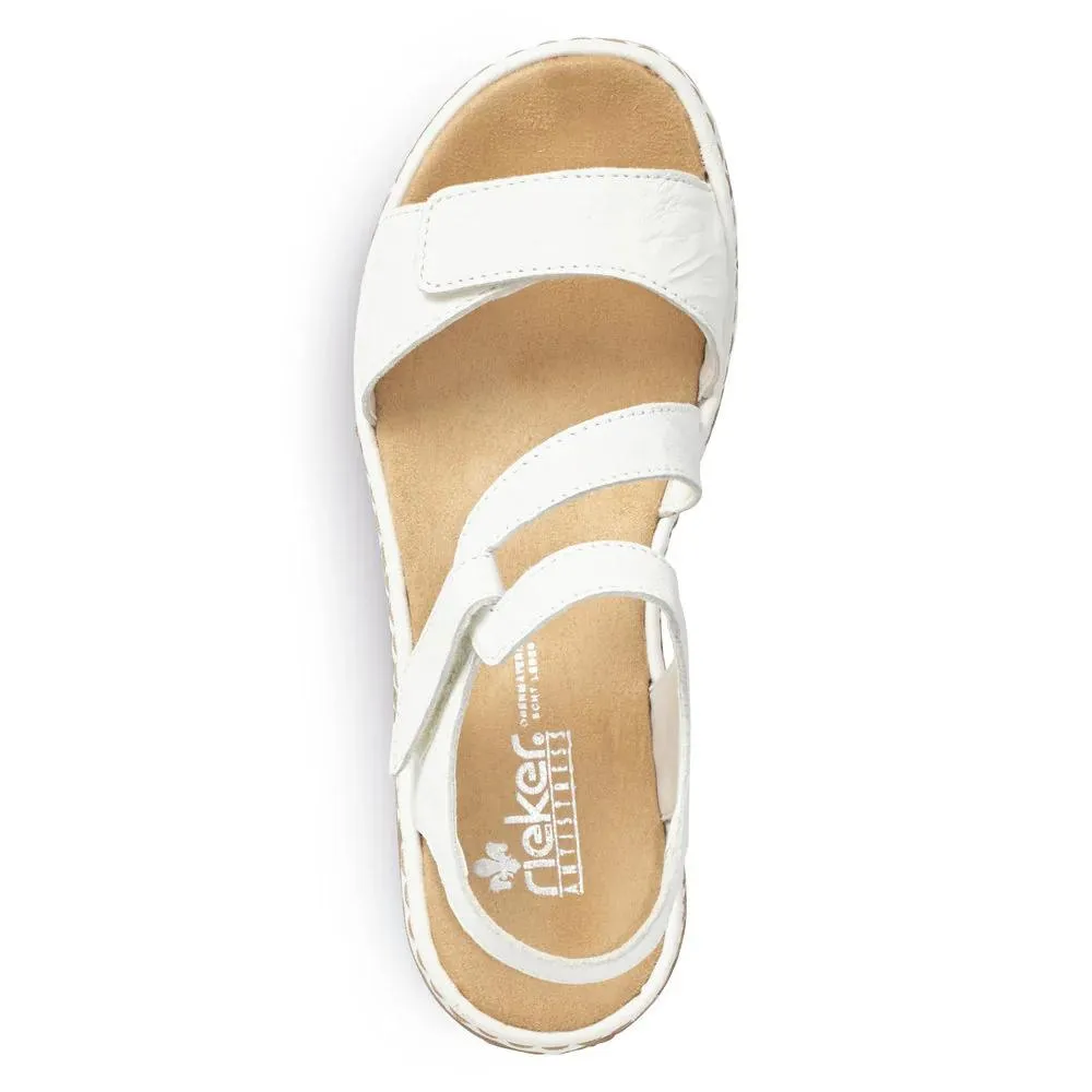 Rieker Regina C7 White Leather Sandal (Women's)
