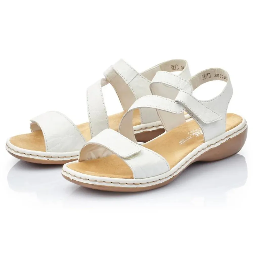 Rieker Regina C7 White Leather Sandal (Women's)