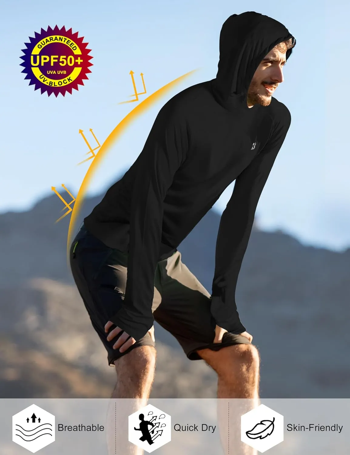 Roadbox UPF 50  Sun Protection Hoodie Shirt - Outdoor Fishing SPF UV Long Sleeve Shirts