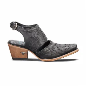 Robin Tooled Inlay Snip Toe Slingback Mules