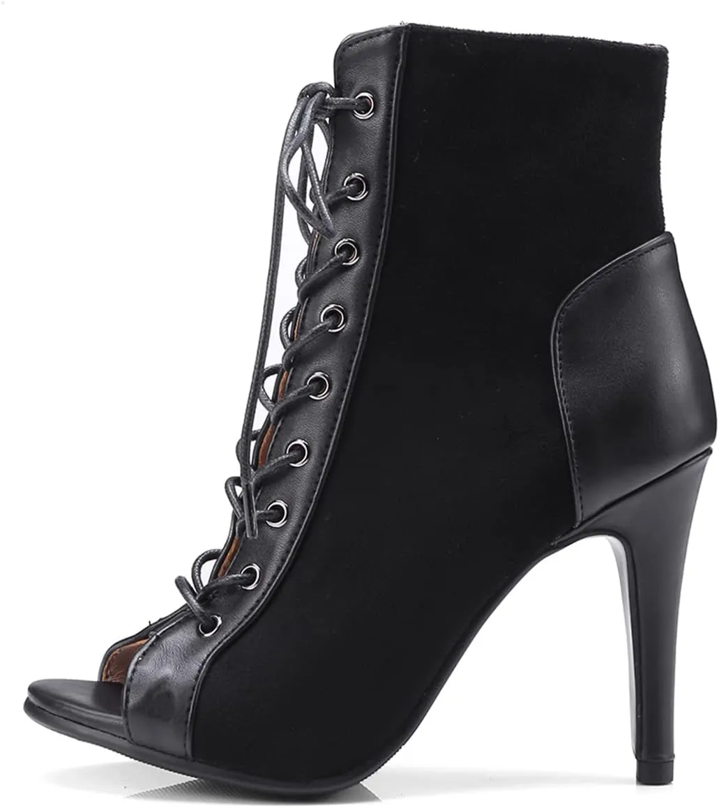 Roimaash 7/10CM Heels Women Burju Dance Shoes Lace up